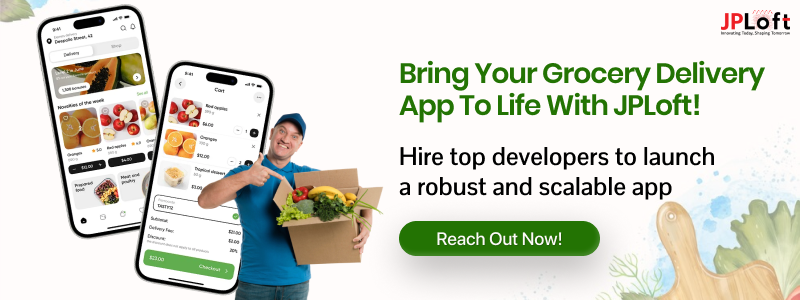 Create a Grocery delivery App CTA